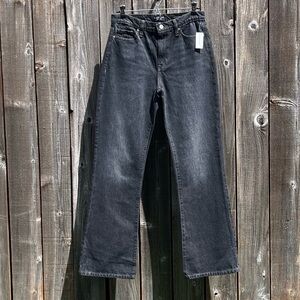 Banana Republic high rise relaxed bootcut black wash jean size 27